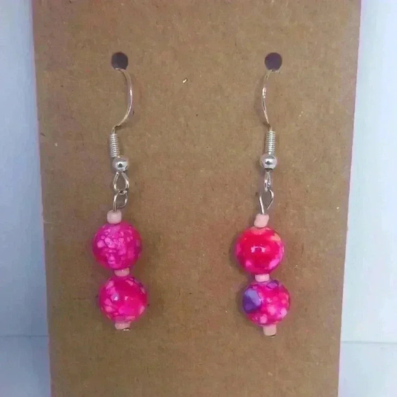 Beaded 925 Earrings made in Key Largo - Picture 1 of 3